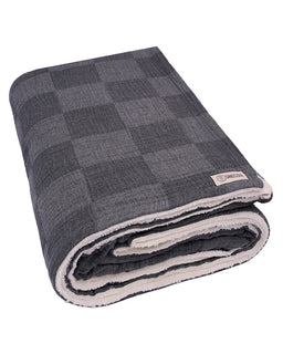 Cloud Checker Plush Blanket - Black