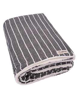 Dreamy Stripe Plush Blanket - Black