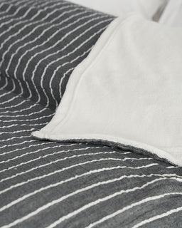 Dreamy Stripe Plush Blanket - Black