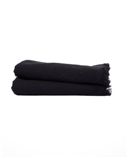 Black hand towels on a white background