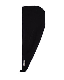 Black hair towel on a white background