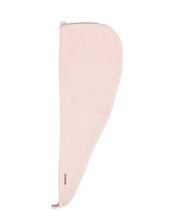 Pink hair towel on a white background