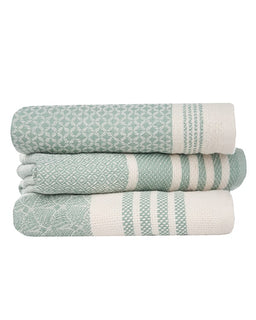 Towel stack on white background