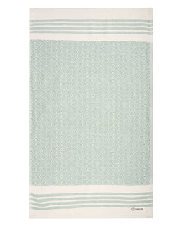Sage kitchen towel on white background