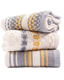 Saffron Stripe Bundle - 1 Towels Set, 1 Apron