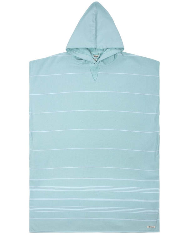 Classic Stripe Hooded Poncho - Seaglass