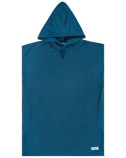 Terra Hooded Poncho Youth - Teal Blue