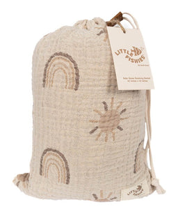 Rainbow Gauze Receiving Blanket Single with Pouch
