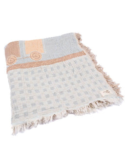 Choo-Choo Train Gauze Receiving Blanket Single with Pouch