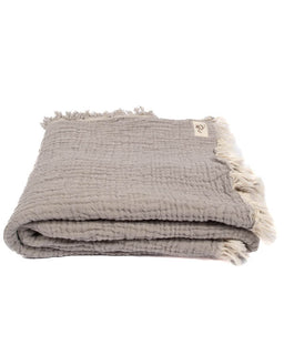 Little Fishies Gauze Receiving Blanket - Grey