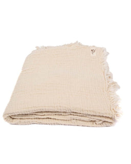 Little Fishies Gauze Receiving Blanket - Natural