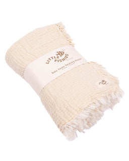 Little Fishies Gauze Receiving Blanket - Natural