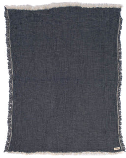 Little Fishies Gauze Receiving Blanket - Navy