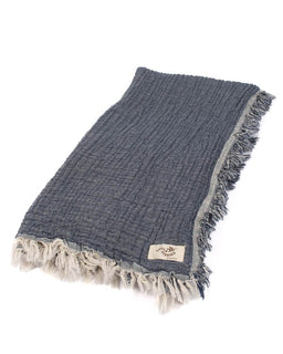 Little Fishies Gauze Receiving Blanket - Navy