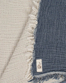 Little Fishies Gauze Receiving Blanket - Navy