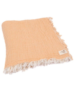 Little Fishies Gauze Receiving Blanket - Peach Fuzz