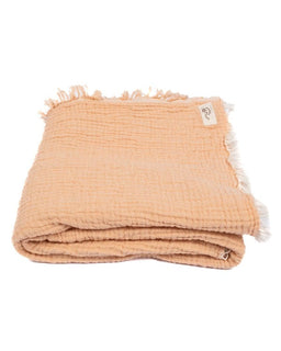 Little Fishies Gauze Receiving Blanket - Peach Fuzz