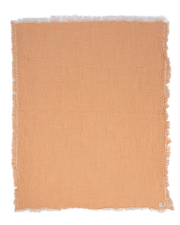 Little Fishies Gauze Receiving Blanket - Peach Fuzz