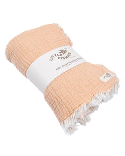 Little Fishies Gauze Receiving Blanket - Peach Fuzz