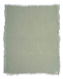 Little Fishies Gauze Receiving Blanket - Sage