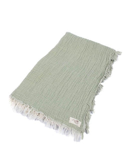 Little Fishies Gauze Receiving Blanket - Sage