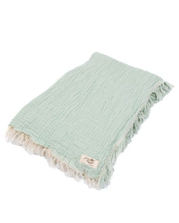 Little Fishies Gauze Receiving Blanket - Seafoam