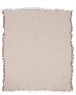 Little Fishies Gauze Receiving Blanket - Warm Taupe