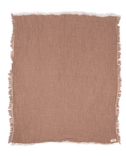 Little Fishies Gauze Receiving Blanket - Warm Taupe
