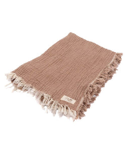 Little Fishies Gauze Receiving Blanket - Warm Taupe