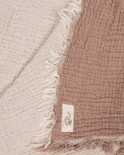 Little Fishies Gauze Receiving Blanket - Warm Taupe