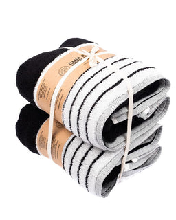 Micro Stripe Bath Bundle - 2 Pack - Black