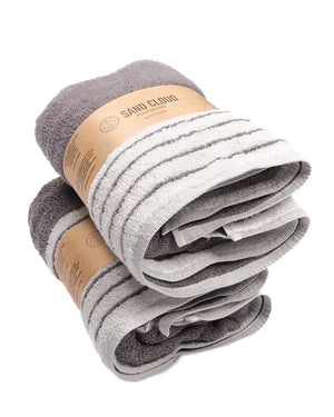 Micro Stripe Bath Bundle - 2 Pack - Grey