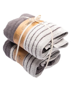 Micro Stripe Bath Bundle - 2 Pack - Grey
