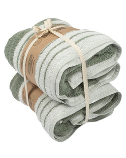 Micro Stripe Bath Bundle - 2 Pack - Sage