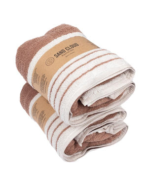 Micro Stripe Bath Bundle - 2 Pack - Warm Taupe