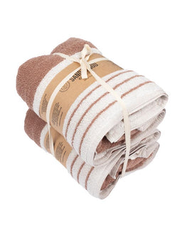 Micro Stripe Bath Bundle - 2 Pack - Warm Taupe