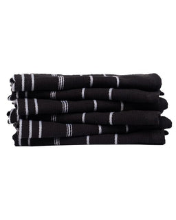 Classic Bath Washcloth Bundle- 6 Pack - Black