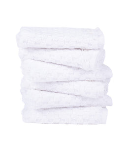 Atom Washcloth Bath Bundle - White - 6 Pack