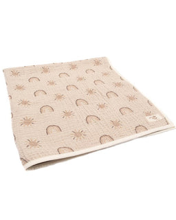 Rainbow Gauze Hooded Blanket Single