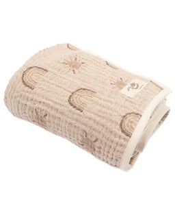 Rainbow Gauze Hooded Blanket Single