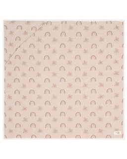 Rainbow Gauze Hooded Blanket Single