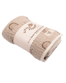 Rainbow Gauze Hooded Blanket Single