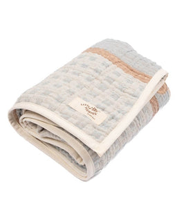 Choo-Choo Train Gauze Hooded Blanket Single