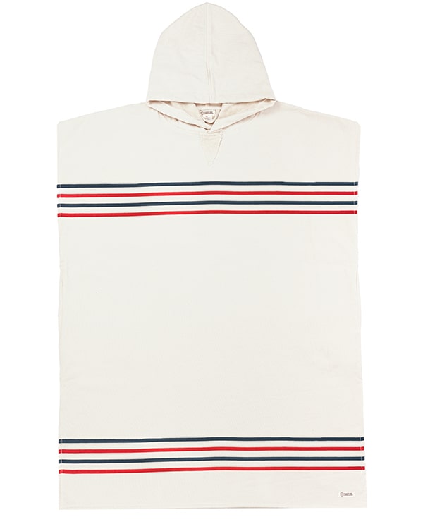 Border Classic Stripe Poncho - Red / Navy