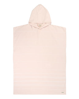 Classic Stripe Hooded Poncho - Calcite Pink