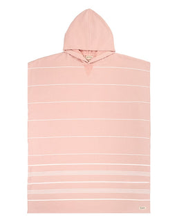 Classic Stripe Hooded Poncho - Misty Rose