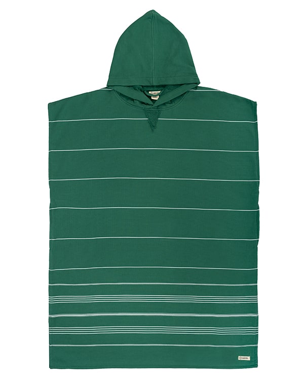 Classic Stripe Hooded Poncho - Rain Forest