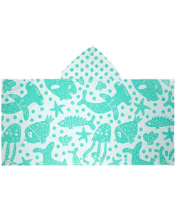Sea Creatures Hooded Kids Bath Towel