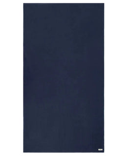Navy blue towel on a white background