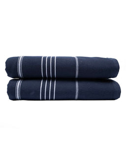 Classic Fringeless XL Bath Bundle 2 Pack - Navy